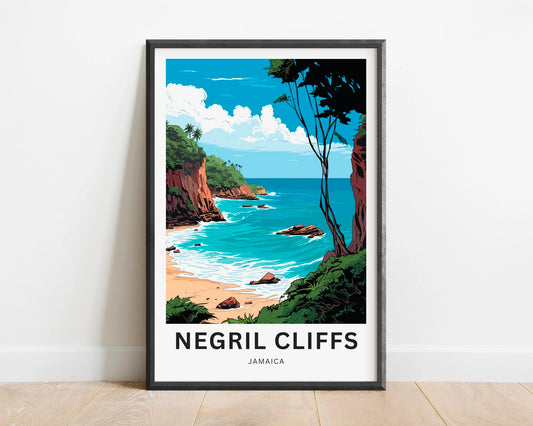 Negril Cliffs Travel Poster