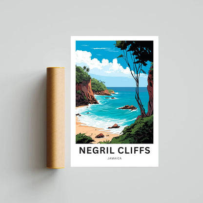 Negril Cliffs Travel Poster