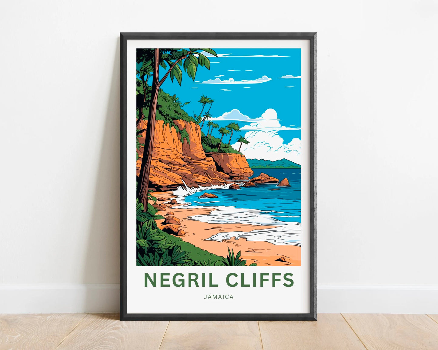 Negril Cliffs Travel Poster