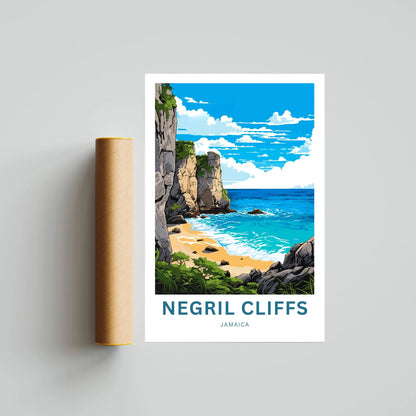 Negril Cliffs Travel Poster