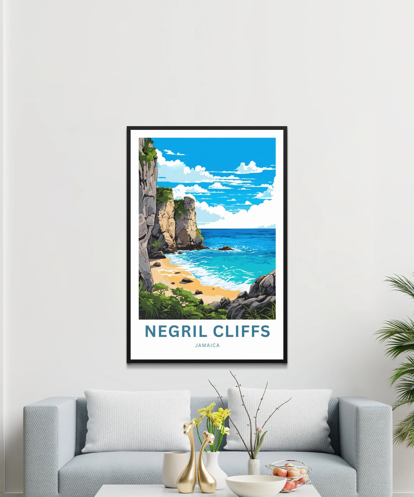 Negril Cliffs Travel Poster