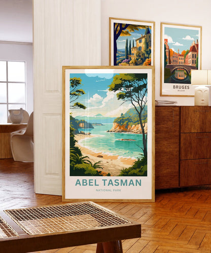 Abel Tasman Park Travel Poster - Golden Sands