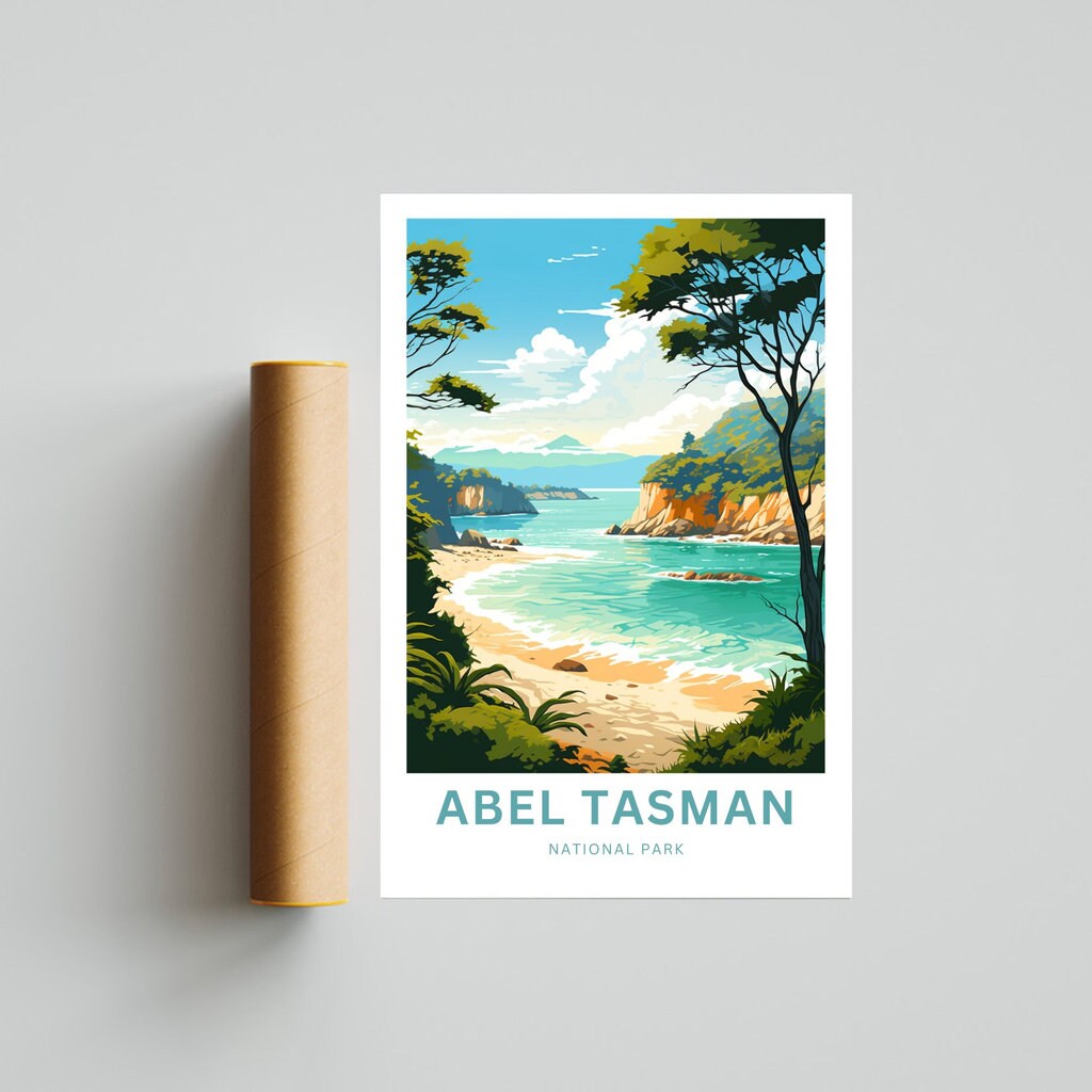 Abel Tasman Park Travel Poster - Golden Sands