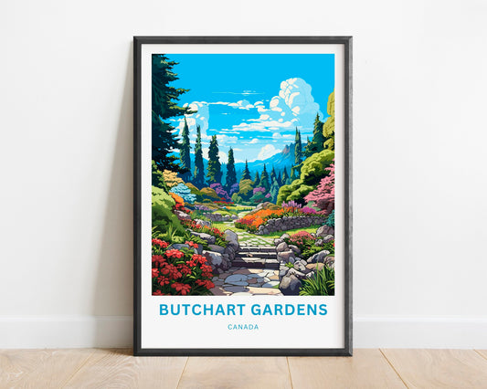 Butchart Gardens Travel Poster