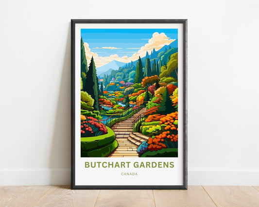 Butchart Gardens Travel Poster