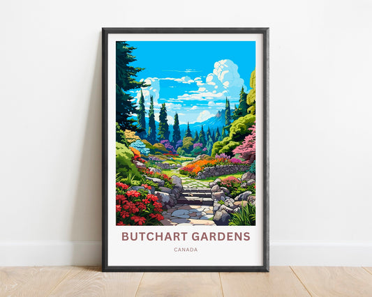 Butchart Gardens Travel Poster