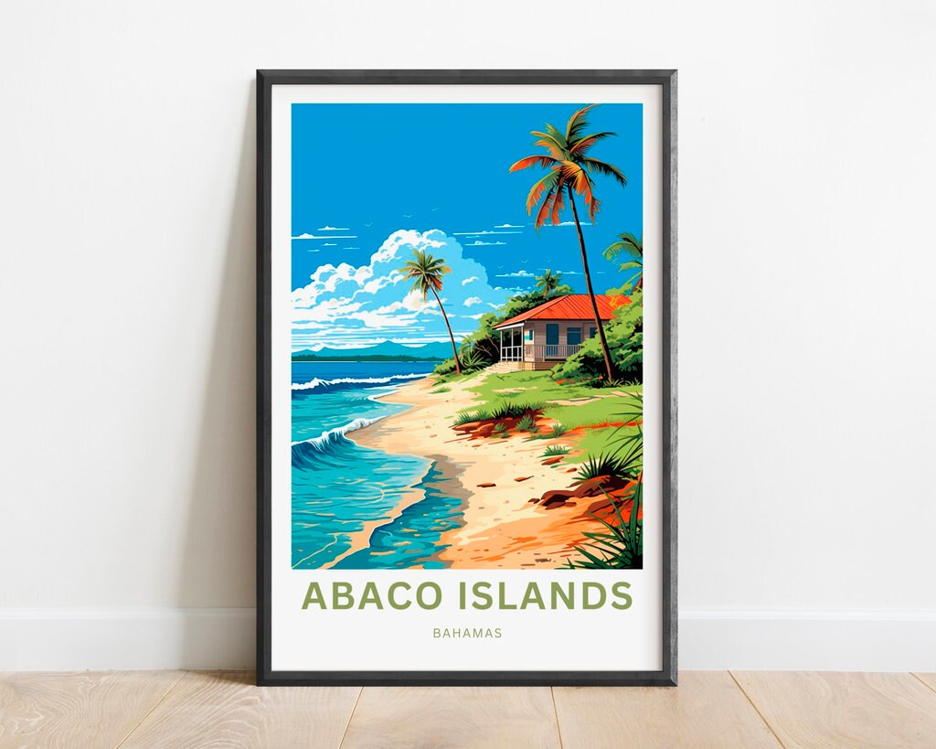 Abaco Islands Travel Poster - Tropical Flora