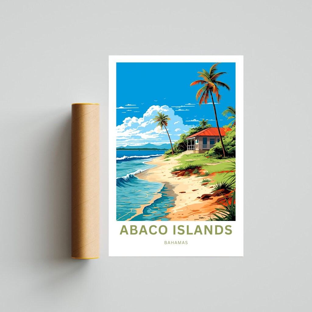 Abaco Islands Travel Poster - Tropical Flora