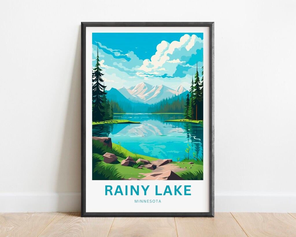 Rainy lake Travel Poster