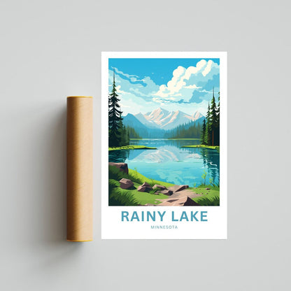 Rainy lake Travel Poster