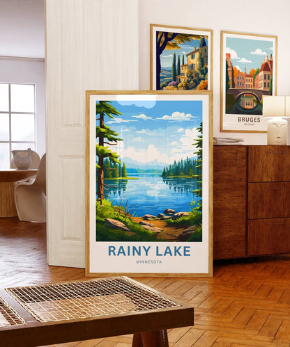 Rainy lake Travel Poster