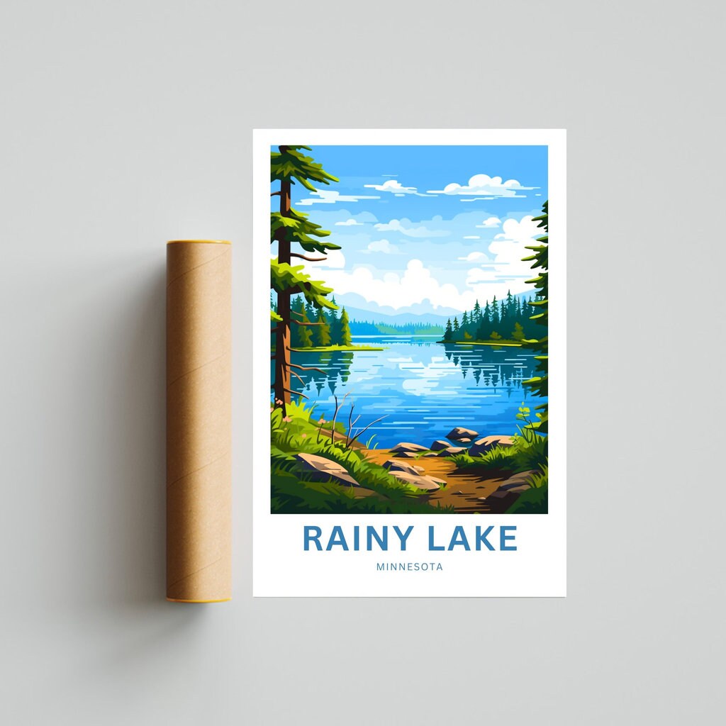 Rainy lake Travel Poster