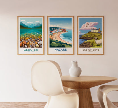 Nazare Travel Print - Nazare poster, Portugal Wall Art, Framed present, Gift Portugal Present - TravelTreasureCo