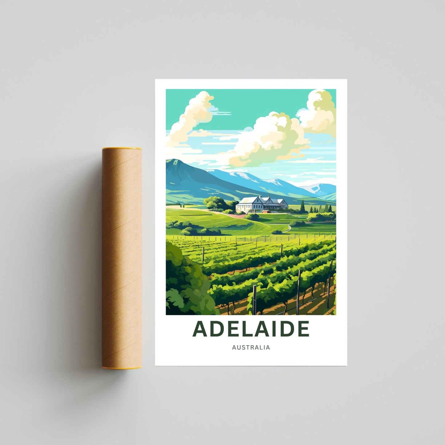 Adelaide Travel Print - Vineyard Charm