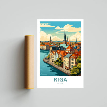 Riga Travel Poster