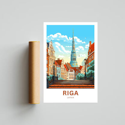 Riga Travel Poster