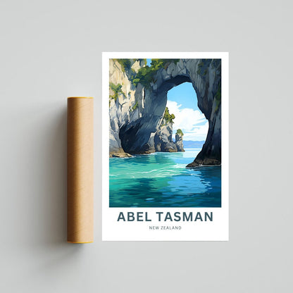 Abel Tasman Park Travel Poster - Blue Waters