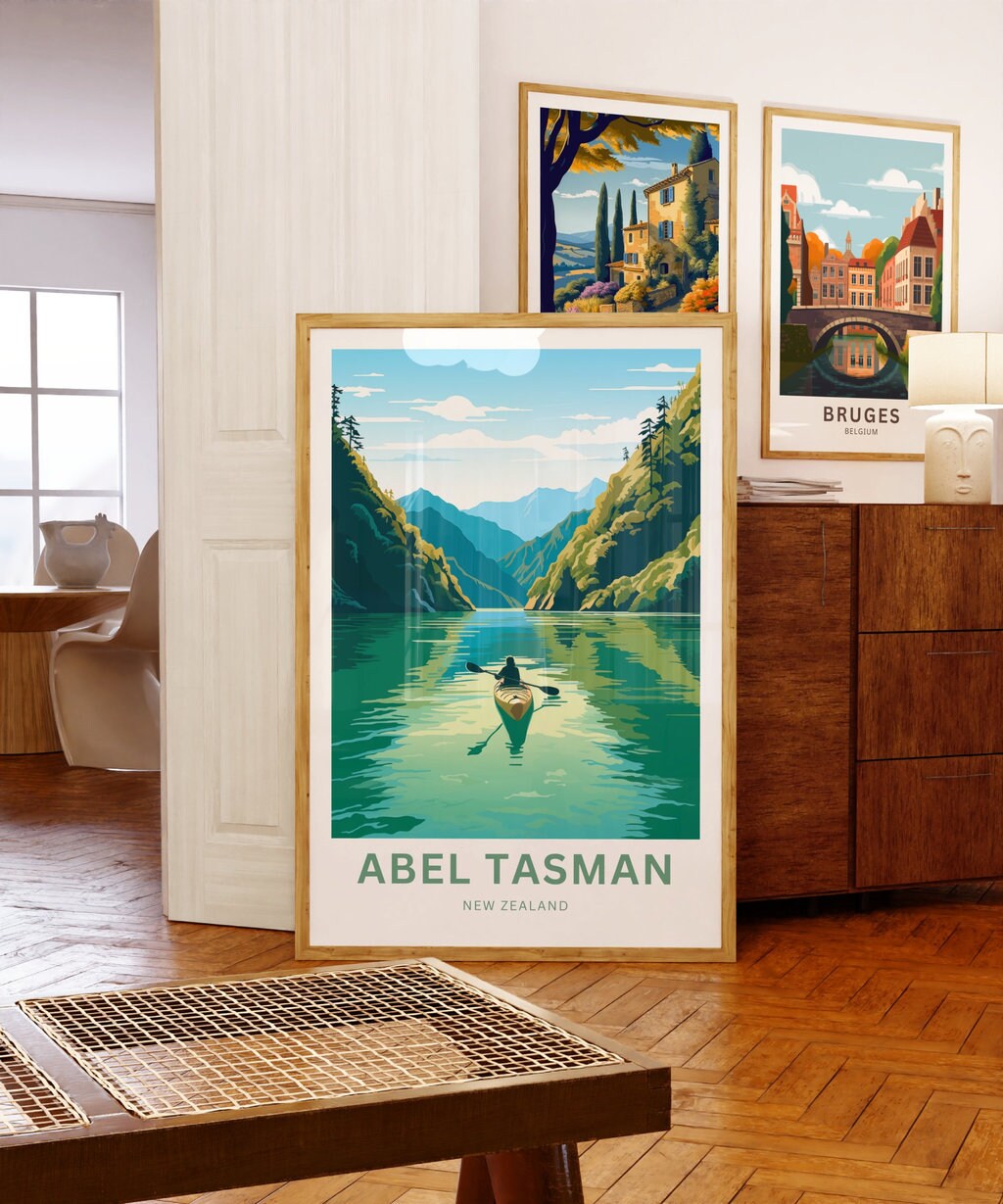 Abel Tasman Park Travel Poster - Mounntains