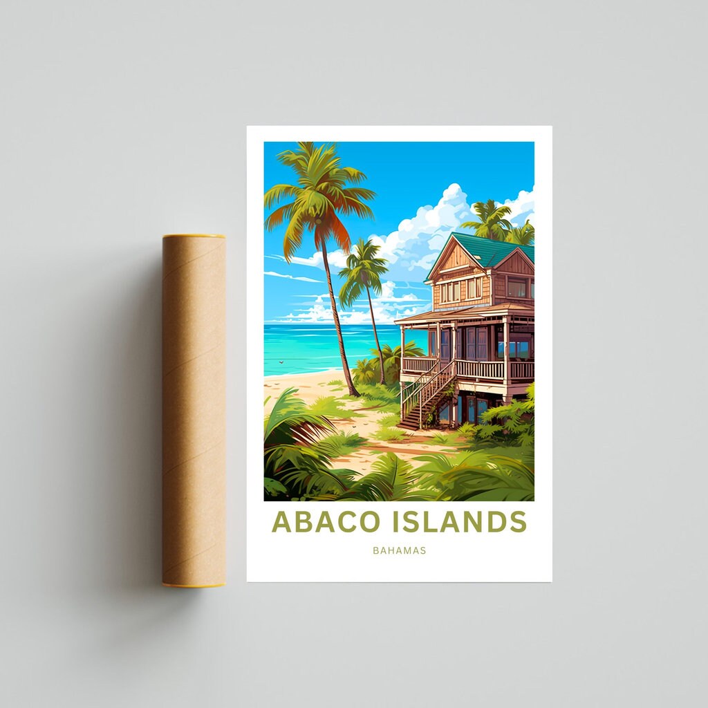 Abaco Islands Travel Poster - Beachfront Serenity