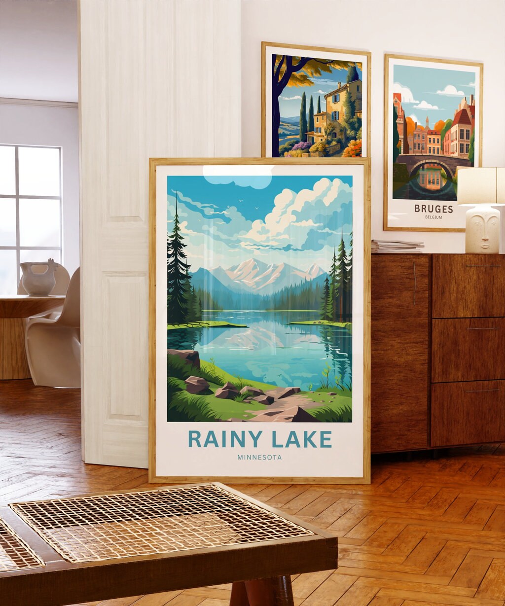 Rainy lake Travel Poster