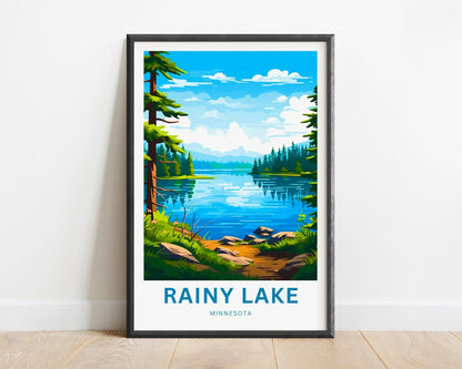 Rainy lake Travel Poster