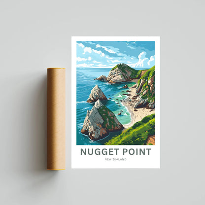 Nugget Point  Travel Poster