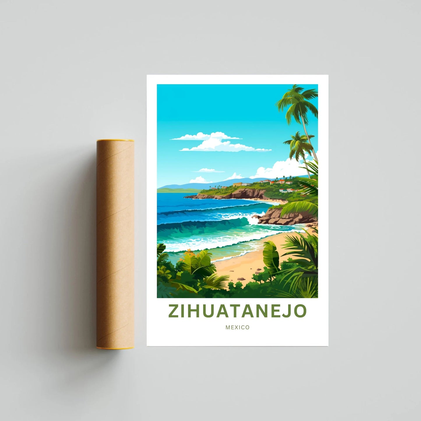 Zihuatanejo Travel Poster