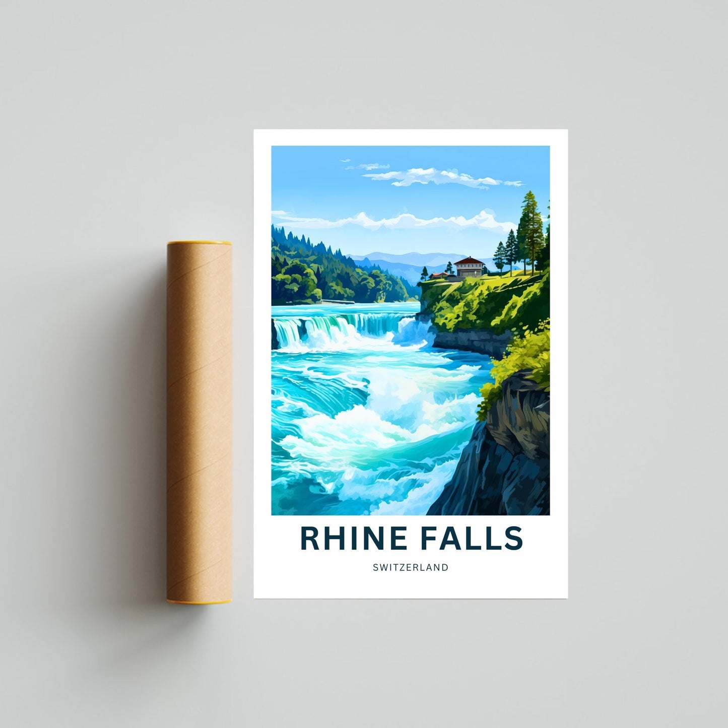 Rhine Falls Travel Poster