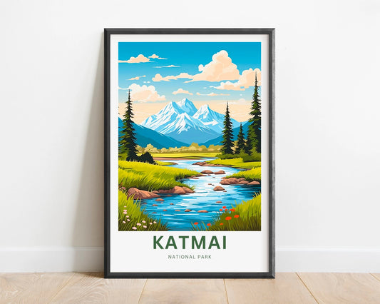 Katmai Travel Poster
