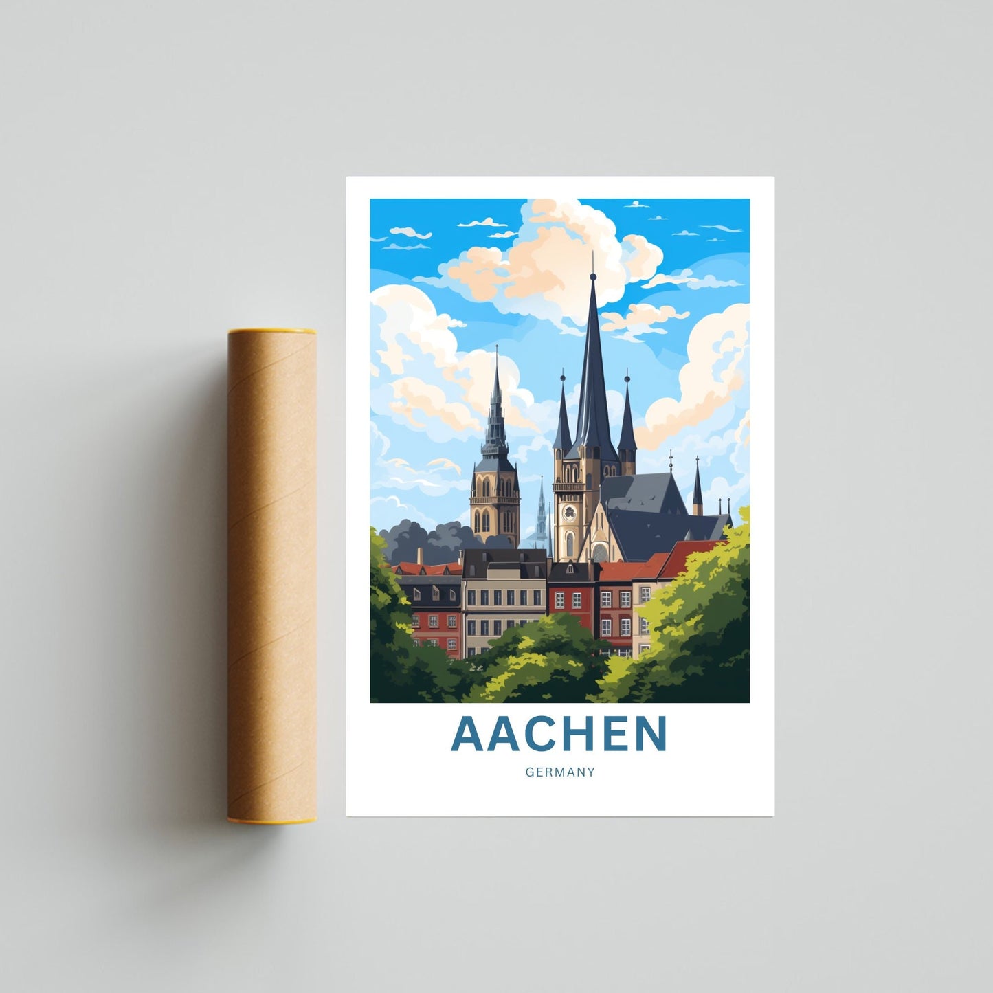 Aachen Travel Poster