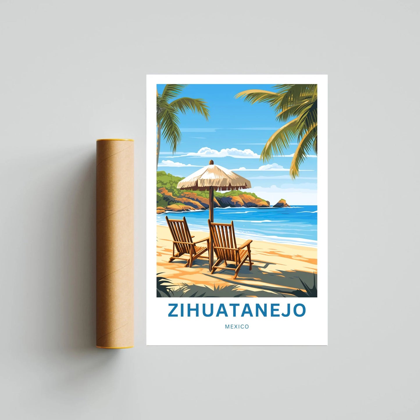 Zihuatanejo Travel Poster