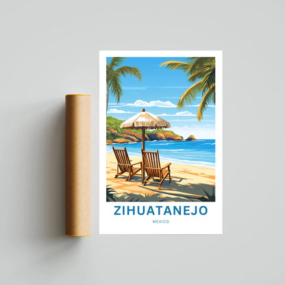 Zihuatanejo Travel Poster