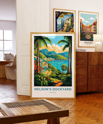 Nelson Dockyard Travel Poster