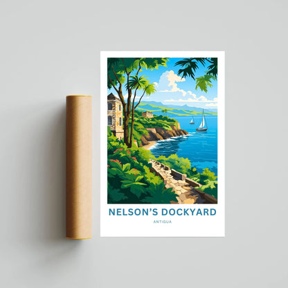 Nelson Dockyard Travel Poster