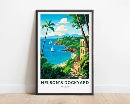 Nelson Dockyard Travel Poster