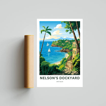 Nelson Dockyard Travel Poster