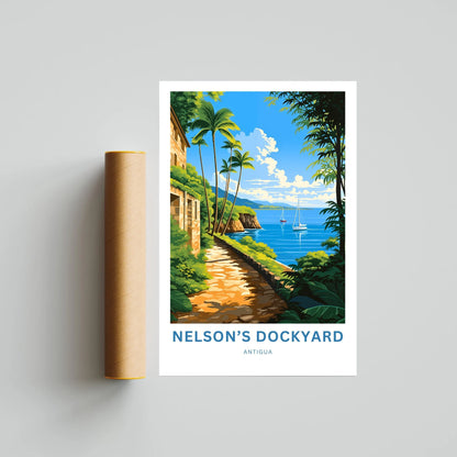 Nelson Dockyard Travel Poster