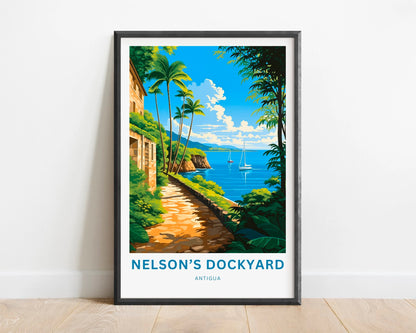 Nelson Dockyard Travel Poster