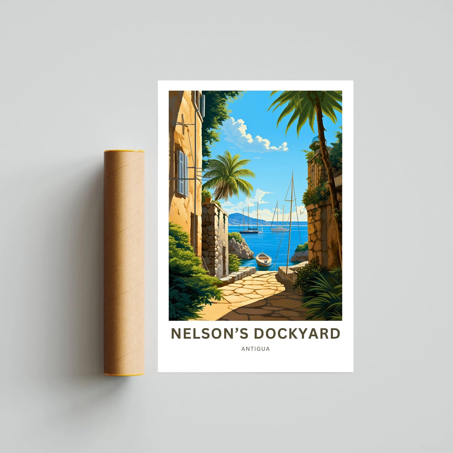 Nelson Dockyard Travel Poster