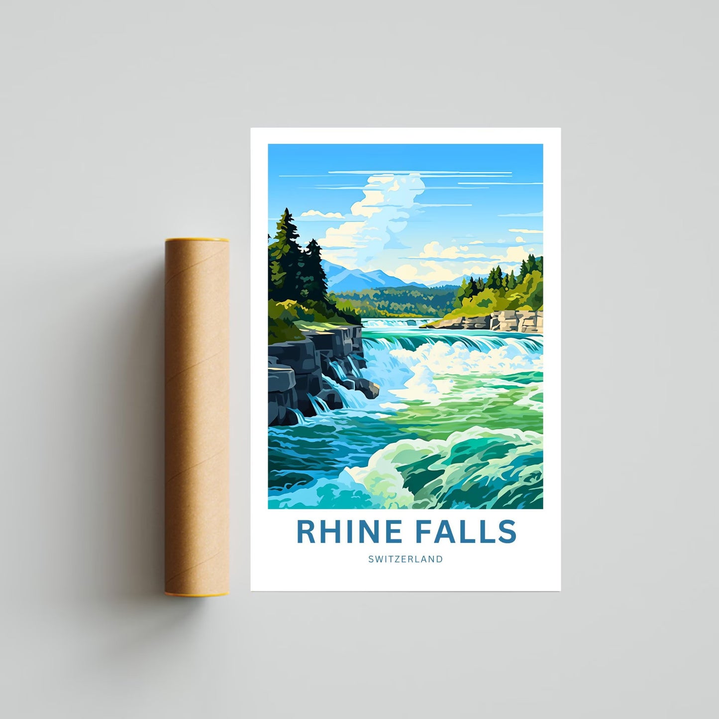 Rhine Falls Travel Poster