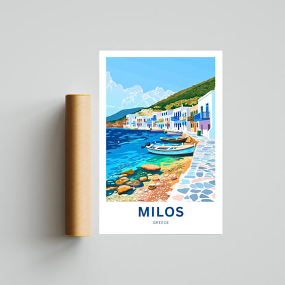 Milos Travel Poster