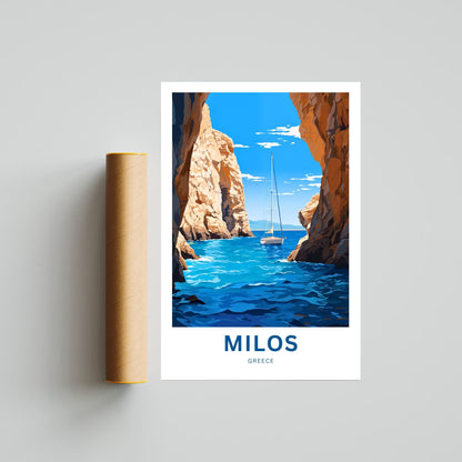 Milos Travel Poster