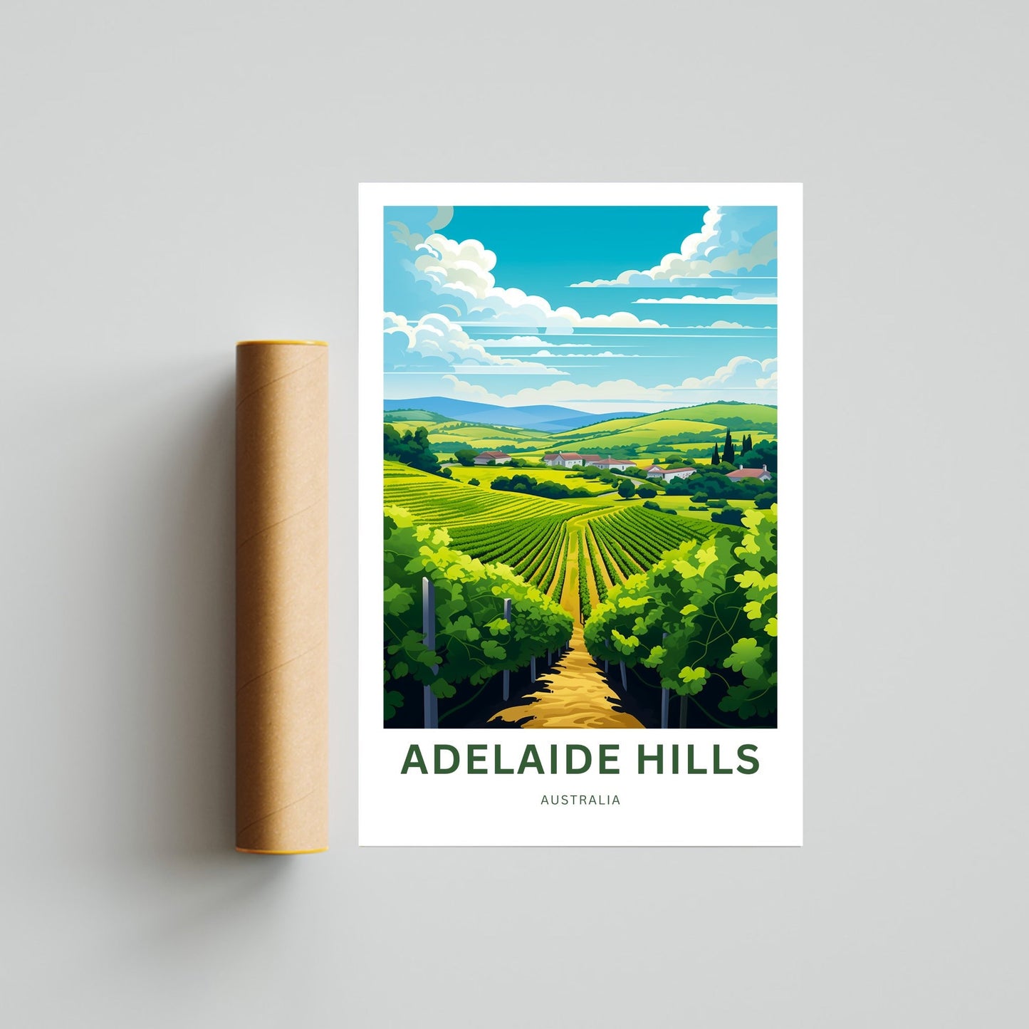 Adelaide Hills Travel Poster