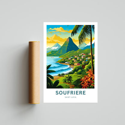 Soufrière Travel Poster