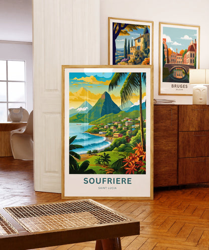 Soufrière Travel Poster