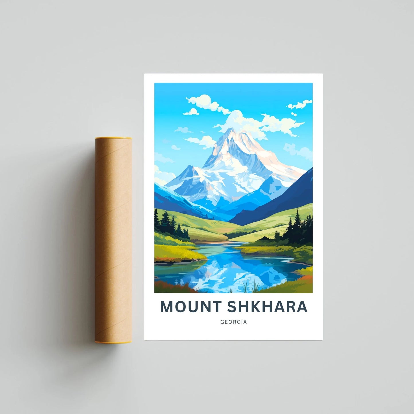 Mount Shkhara Travel Poster