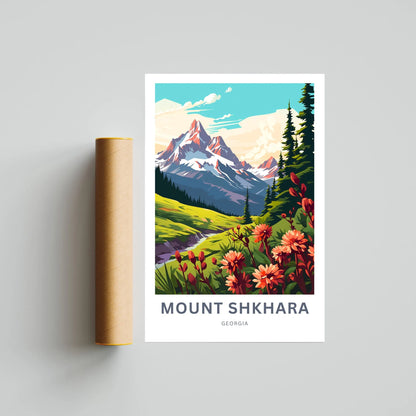 Mount Shkhara Travel Poster