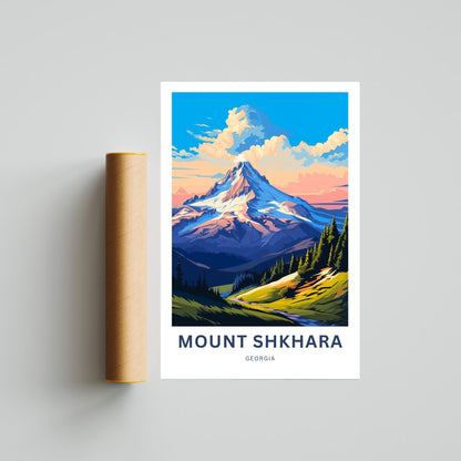 Mount Shkhara Travel Poster