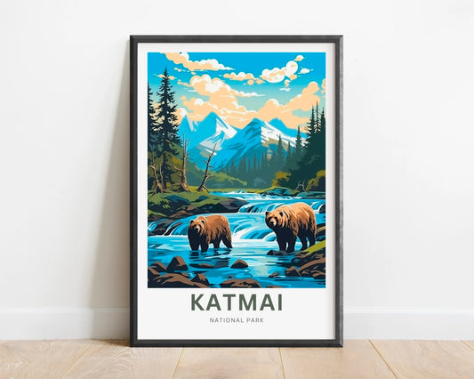 Katmai Travel Poster