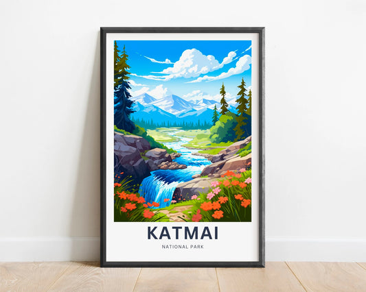 Katmai Travel Poster